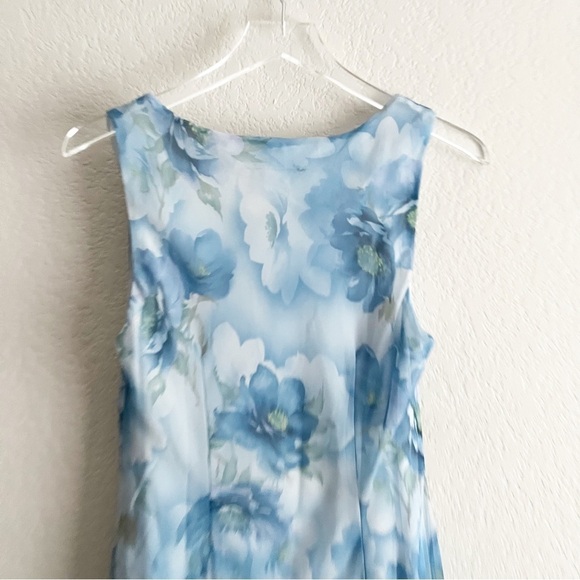 Y2K Blue Floral Maxi Size 12 Sleeveless - Picture 11 of 11